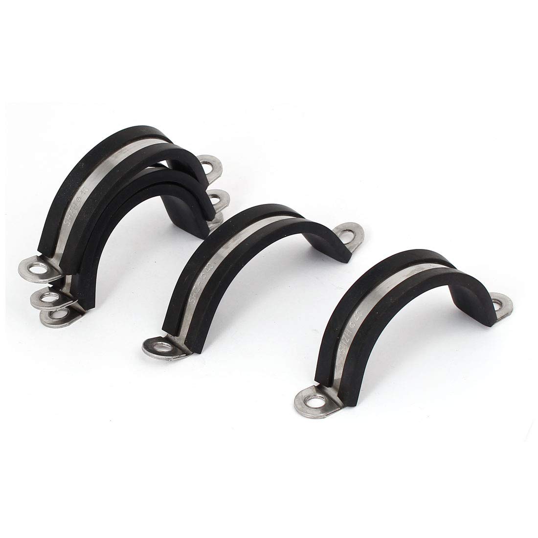 Aexit 42mm EPDM Clamps Rubber Lined 304 Stainless Steel Cable Wire Hose Pipe Clamp Clip Strap Clamps 5 Pcs
