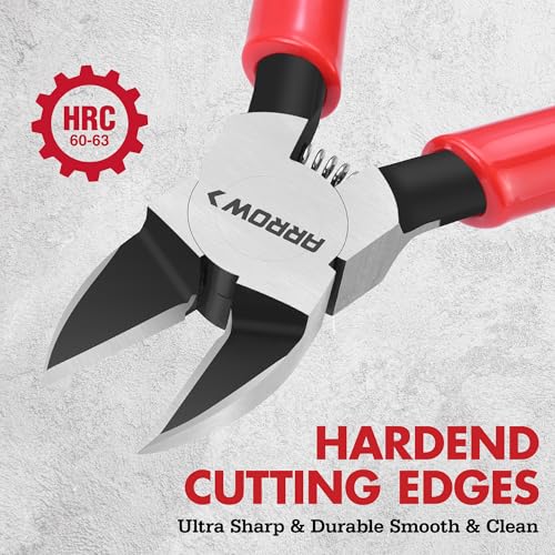 Image of ARROW 6 inch Precision Wire Cutters, Precision Flush Cut Diagonal Pliers (Pack of 2)