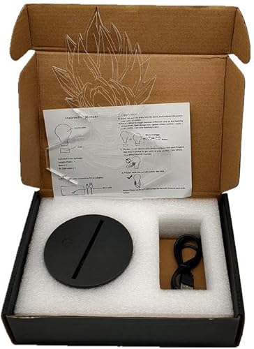 Miniatura 5 de Luz nocturna LED de ilusión óptica 3D, lámpara de escritorio para niños y niñas, control táctil, 7 cambios de color, alimentada por USB, para