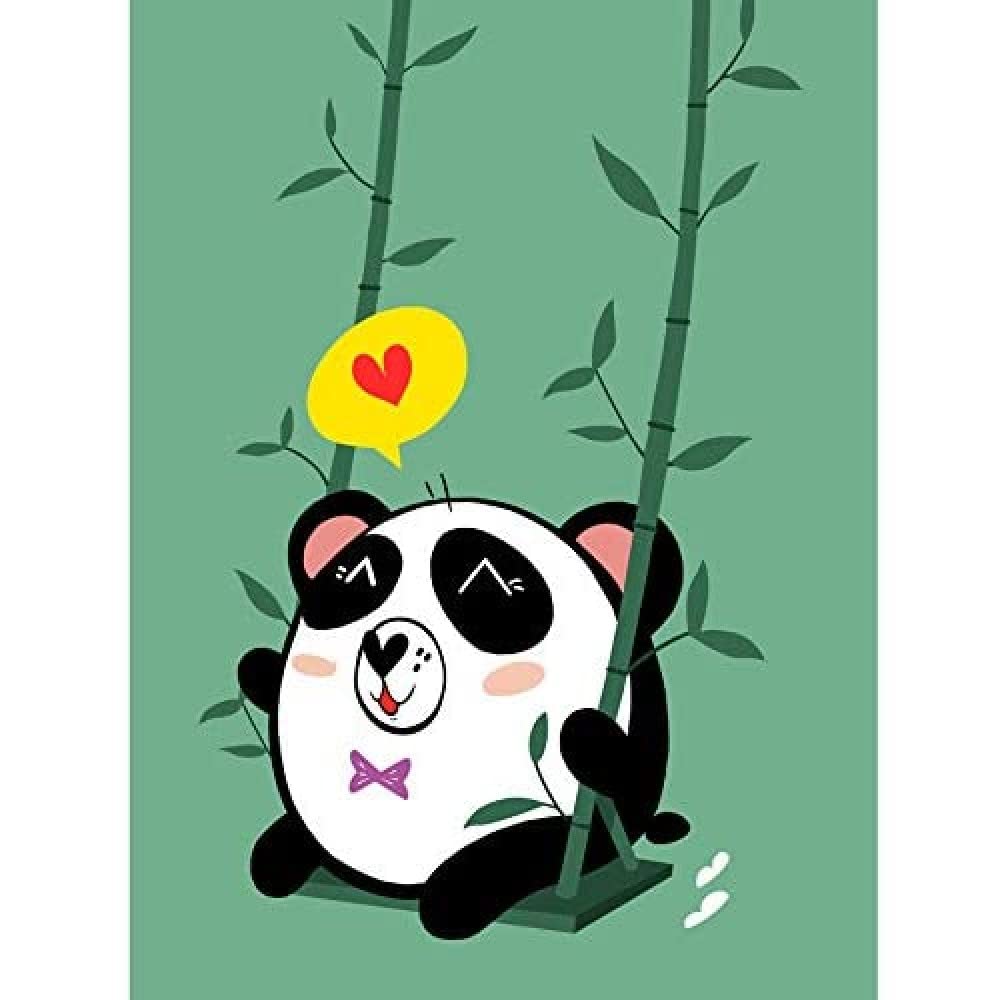 Wee Blue Coo Kawaii Panda Love Unframed Art Print Poster Wall Decor 12x16 inch