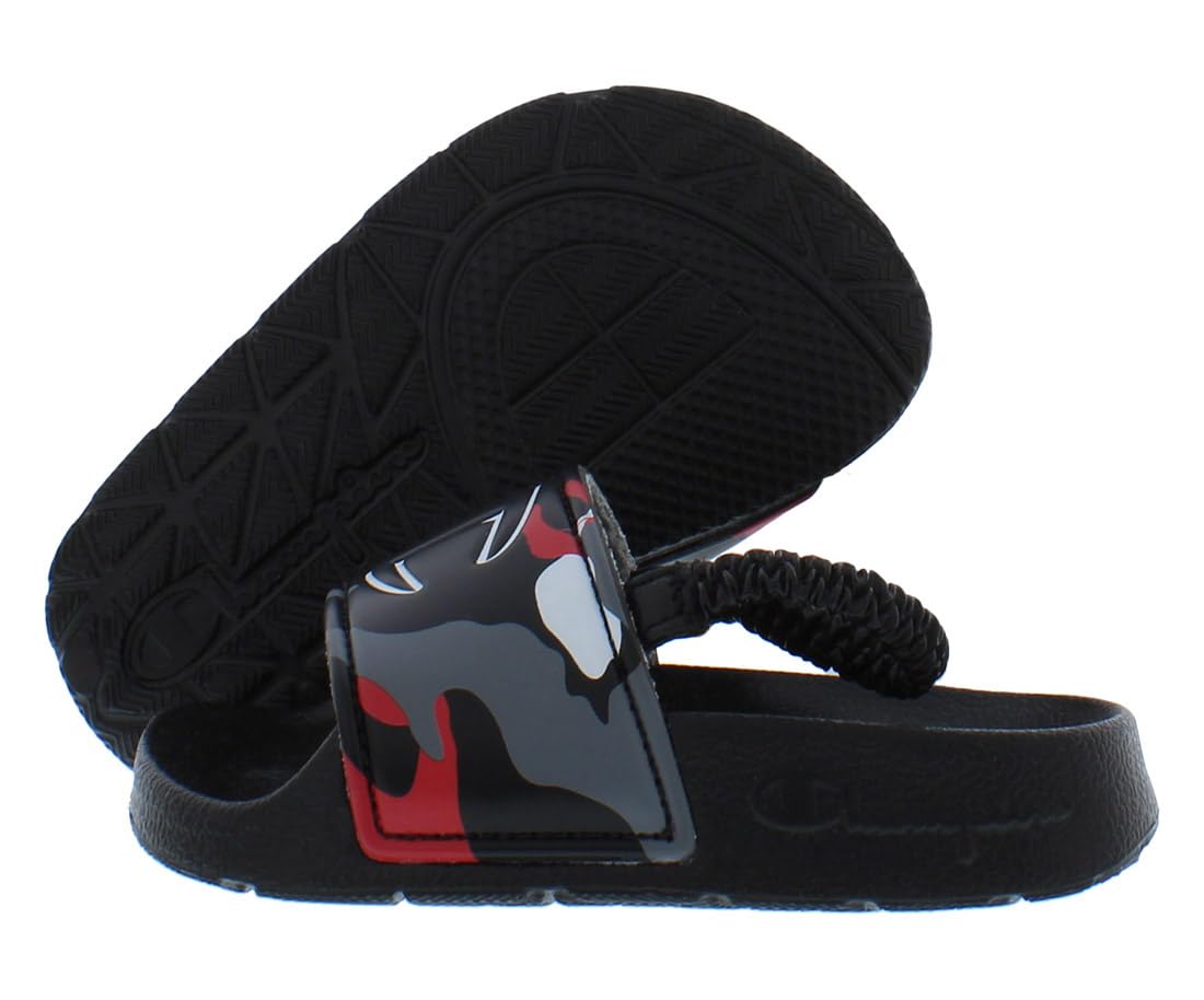Champion Ipo Camo Slide Infant/Toddler Shoes Size 4, Color: Black/Multicolored