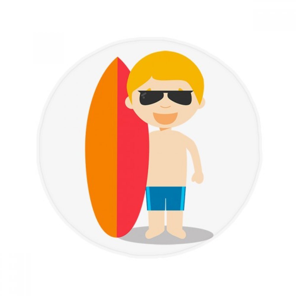 Tapis rond de 80cm style surf australien pour cuisine et salon