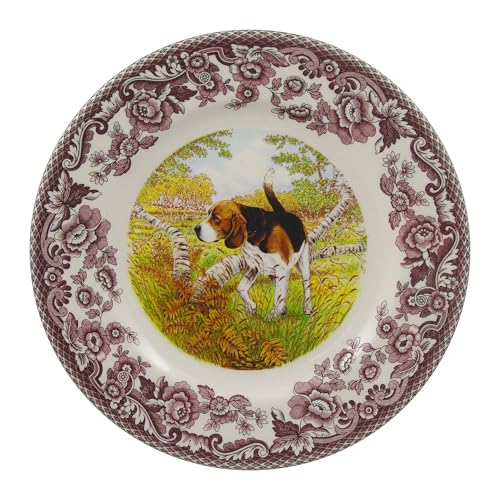 Spode Woodland Dinner Plate, Beagle | Hunting Cabin, Lodge, and Cottage Décor | Made in England from Fine Earthenware | Microwave and Dishwasher Safe (10.5 In)