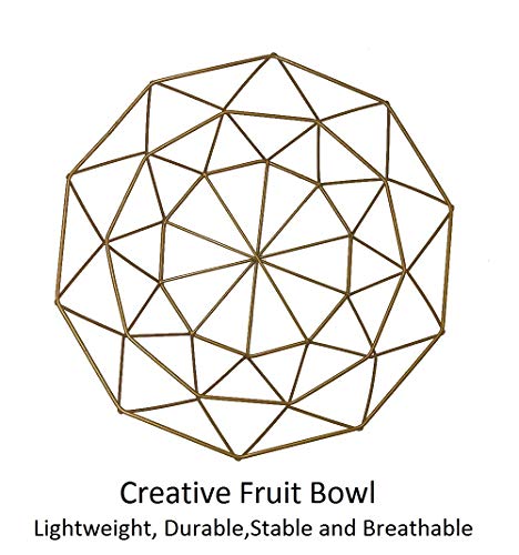 Stratalife Fruit Bowl Metal Iron Art Wire Fruits Storage Basket For Kitchen Countertop Home Decor Table Centerpieces Decorative Holder For Vegetables Bread Snacks Gold #TOP5