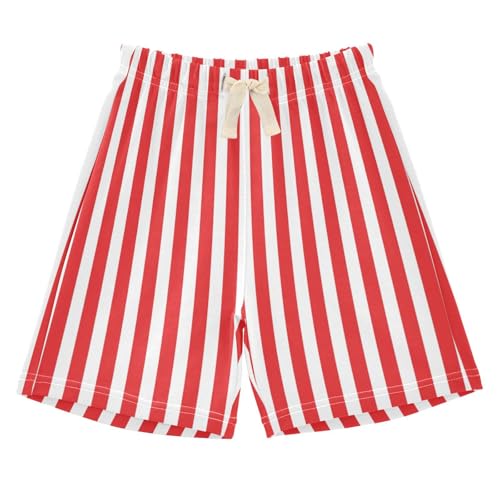 IHCVHQX Toddler Baby Boy Shorts Red and White Stripes Jogger Shorts Summer Short Pants 4T