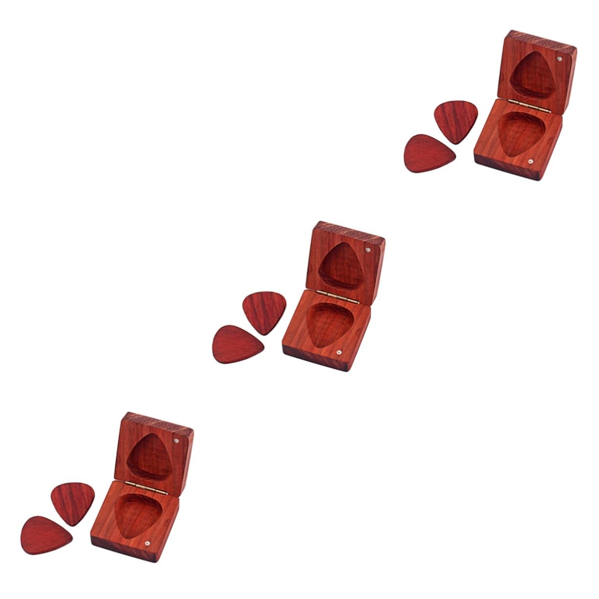 ifundom 3 Pièces médiators de Guitare et médiators de Pouce ukulélé Organisateur de médiator de Basse de Banjo Box boîtes Accessoires The Bambou Rouge