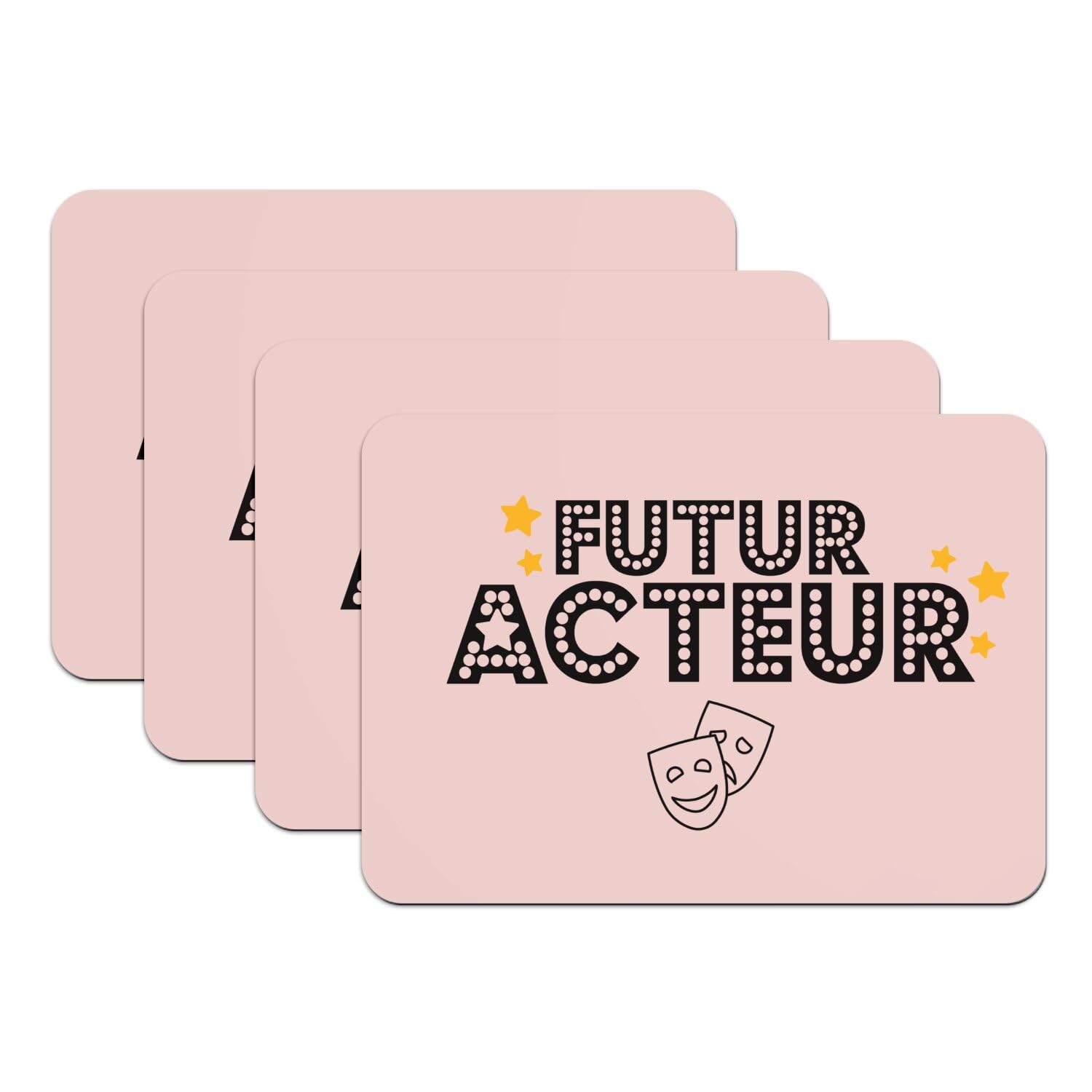 Set de table rose métier du cinéma cadeau idéal pour futur acteur en lot de 4
