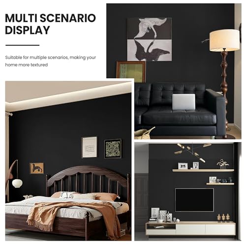 Image of practicalWs Peel and Stick Wallpaper 15.7 inch x 118 inch Black Wallpaper Self Adhesive and Removable Vinyl Film Stick Paper Easy to Apply Contact Paper Wall Coverings Shelf Home Decorative Liner Table
