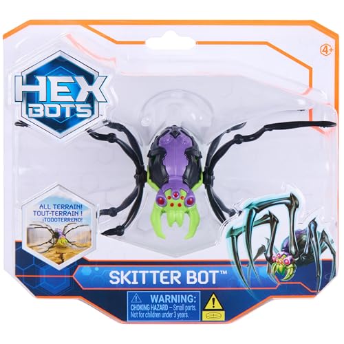 Hex Bots - Skitter BOT araña, Juguete robótico, 6 Patas mecánicas, Ojos LED Brillantes, araña arrastrándose, Dos Variantes, a Partir de 4 años