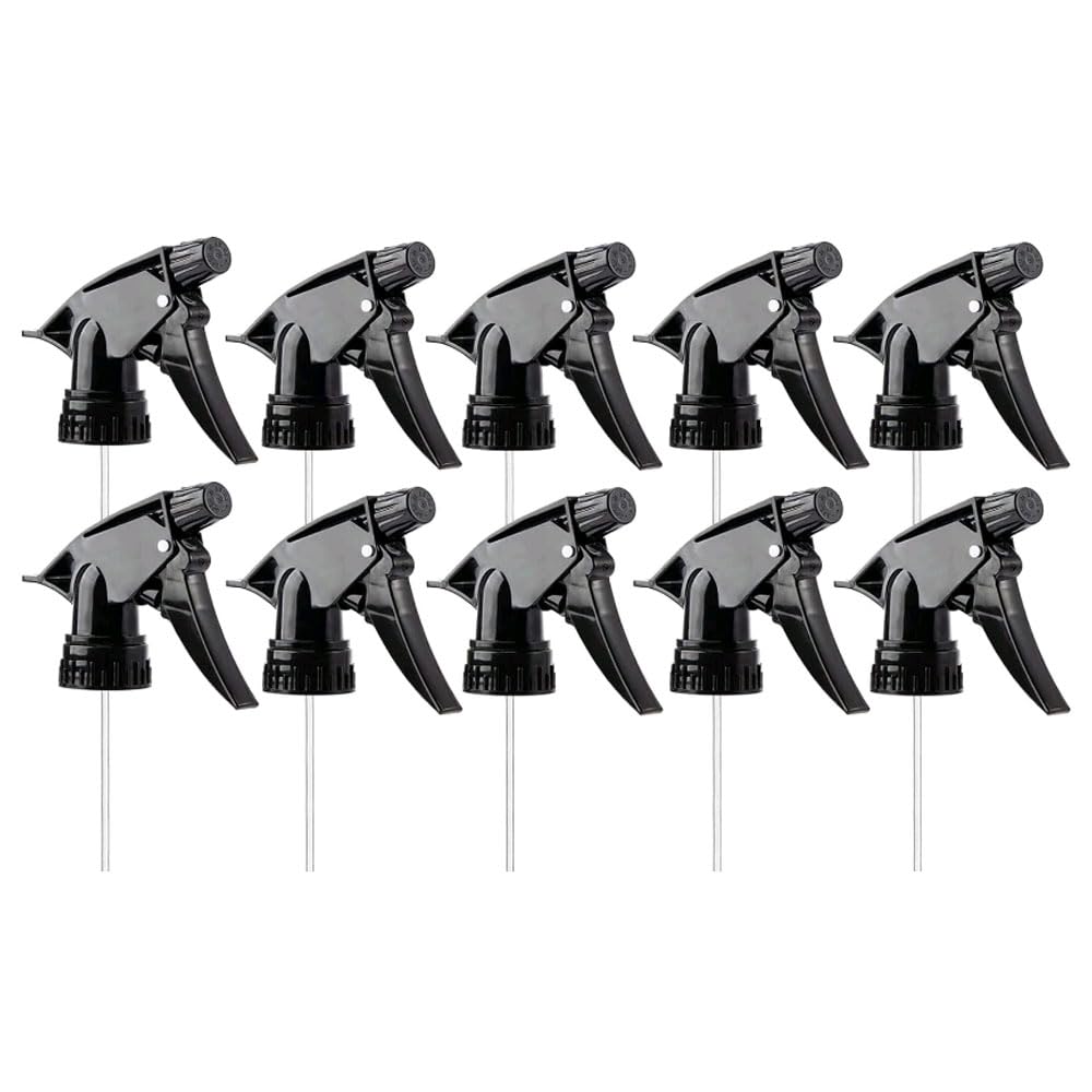 10pcs Standard 28/400 Neck Spray Bottle Replacement Nozzle Reusable Heavy Duty Mist Spray & Stream Sprayer Replacement Tops（Black）