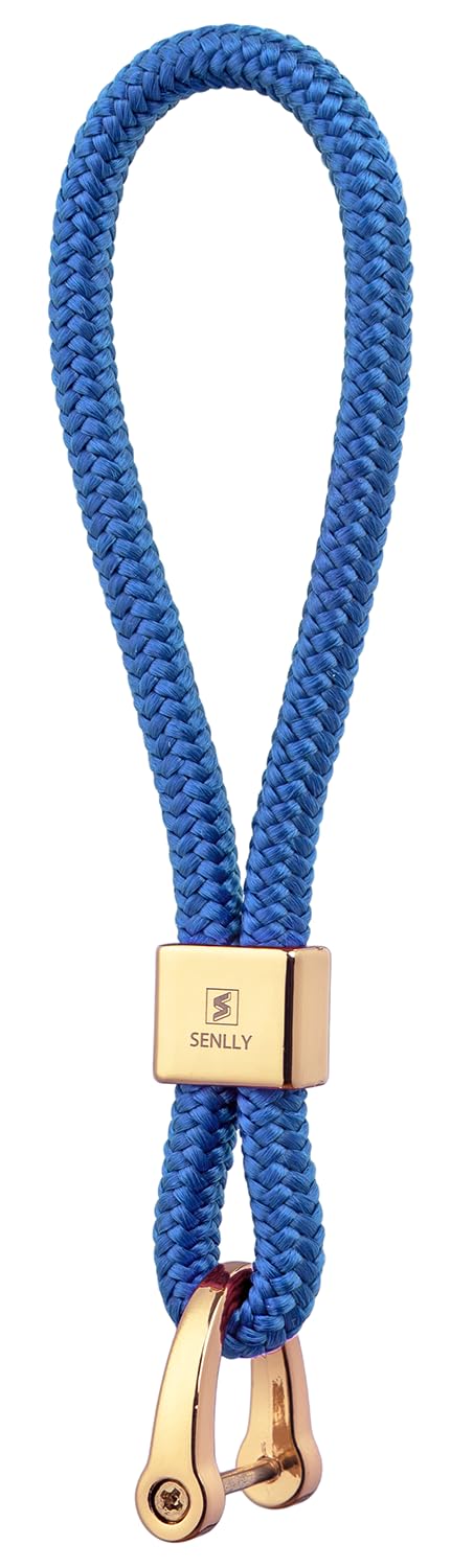 Senlly Unisex 109 Royal Blue Car Keychain Holder, Original Minimalist Design Finger Lanyard Strap For Key Fob