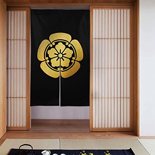 のれん 目隠し ロング 暖簾 戦国武将 織田信長 家紋 家徽 和風のれん 86 x 143cm 間仕切りカーテン 遮光のれん おしゃれ シェードカーテン つっぱりカーテン キッチン 出入り口 飾り物 和室 洋室 飲食店 部屋飾り