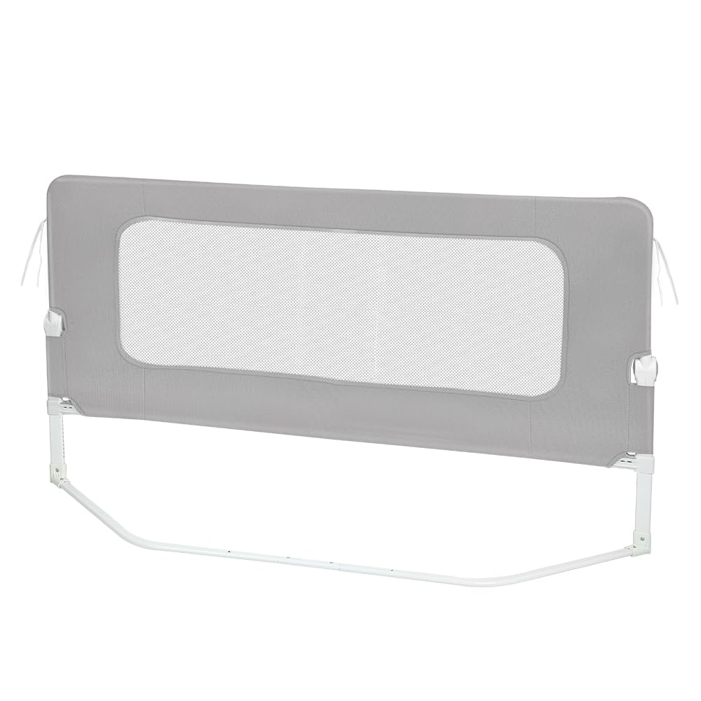HUOLE Sponda di Sicurezza per Bambini, Barriere per letto,Barriera Letto Grande binari del letto per bambini per bambiniSponde Letto Bambini, Sponda per letto-150 * 73-86 cm - Grigio