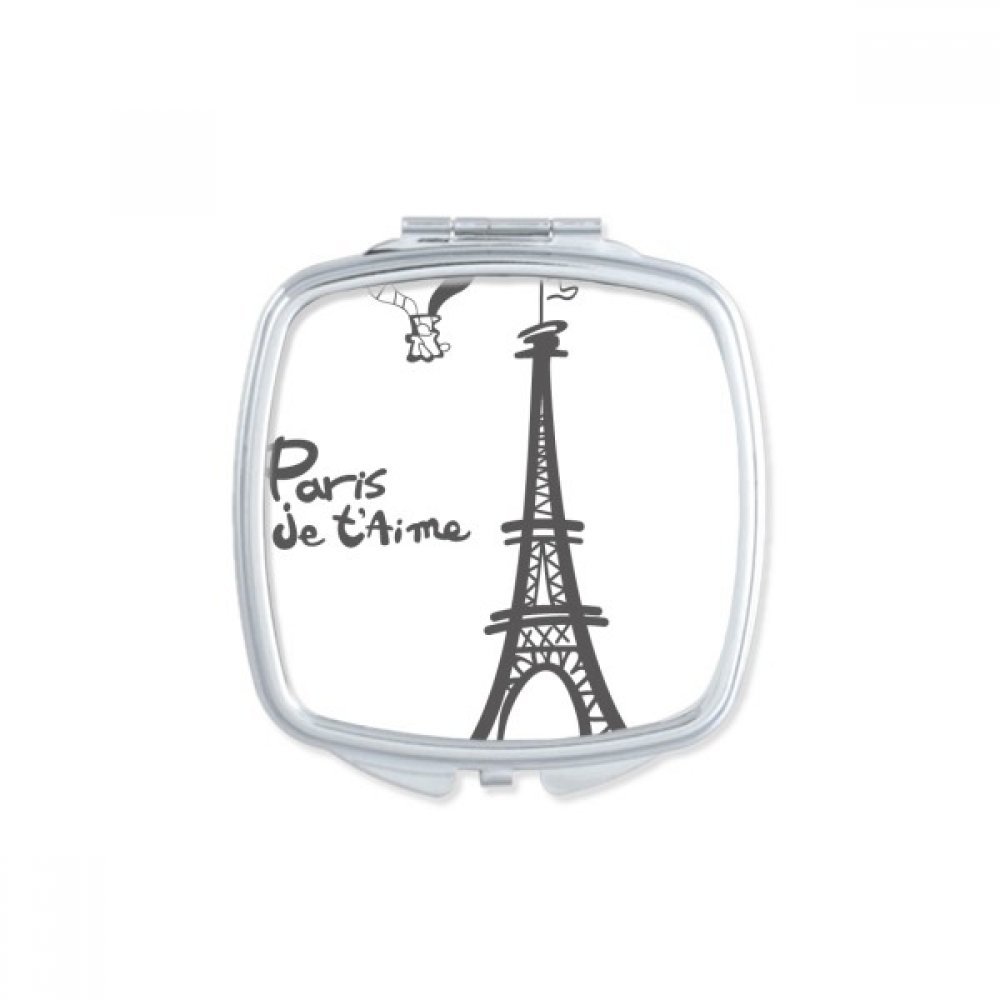 Miroir compact Tour Eiffel carré double face pour un maquillage net