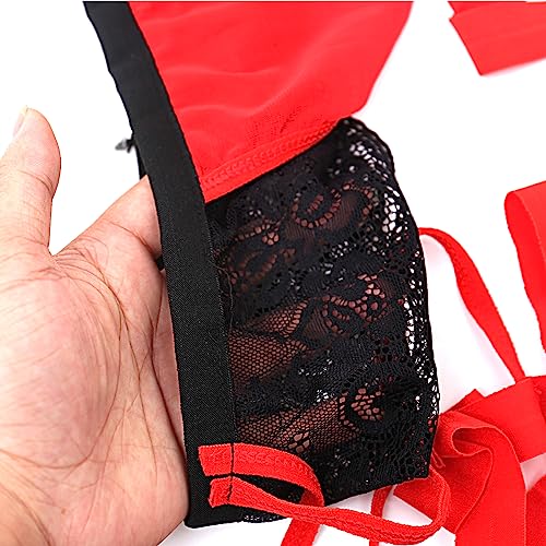 Evankin Mens Sexy Lace Thong Breathable Mesh Underwear See Through Leggings Bulge Pouch T-Back3