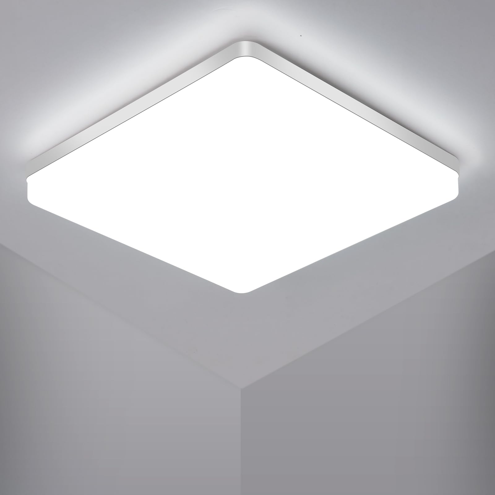 Comely LED Ceiling Light 48 W, 6500 K 2200 LM IP44 Bathroom LED Ceiling Light, Ø30 cm White Light for Bedroom, Bathroom, Kitchen, Hallway, Balcony
