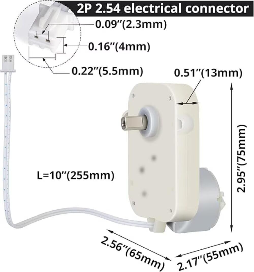 LLS Watch Winder Replacement Motor, Only for The Brand of Triple Tree, JINSVICO LUKDOF, INCLAKE, ARCTICSCORPION, Noise-isolating Motor for Maintenance, 8Cycles Per Minute, White