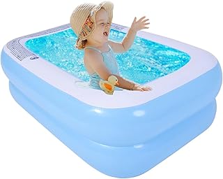 QOTSTEOS Kids Inflatable Swimming Pool, PVC Baby Marine Ball Inflatable Swimming Pool, Rectangular Kiddie Pool Outdoor Blow Up Pool, for Toddlers Kids Backyard, Garden, Summer Water Party