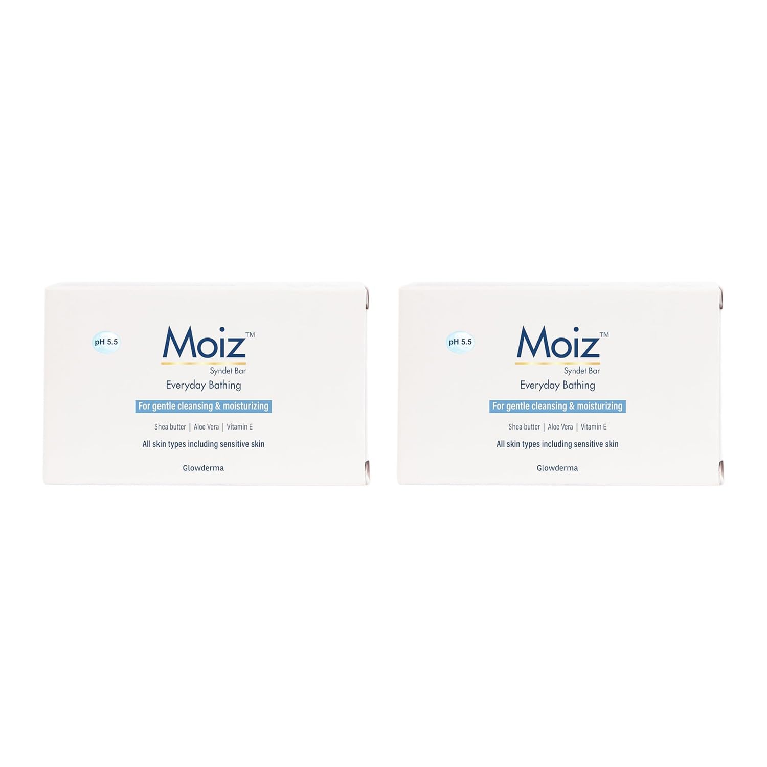 Moiz Syndet Bar for Everyday Bathing, For Gentle Cleansing and Moisturizing with Shea Butter, Aloe Vera, Vitamin E, For All Skin Types, Pack of 2-image-17