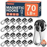 FINDMAG Magnetic Hooks for Cruise Cabins, 20 Pack Magnetic Hook, 70 LBS