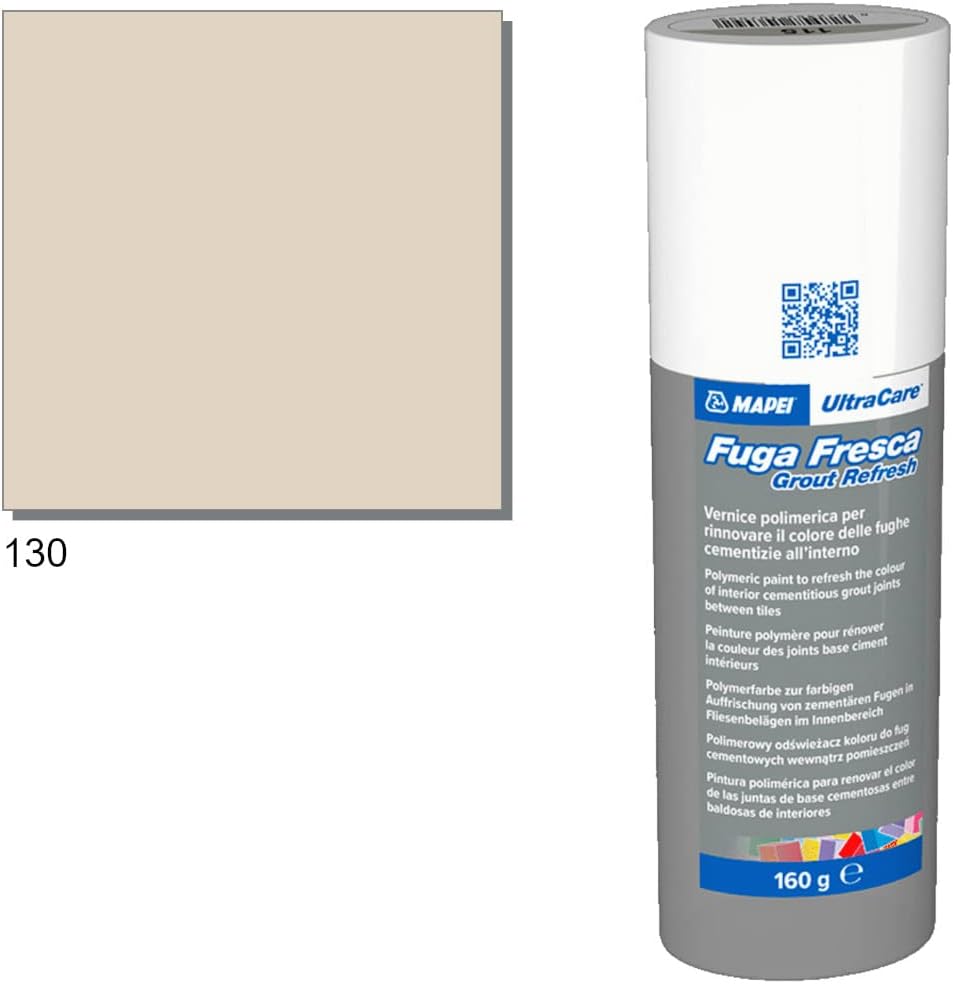 MAPEI Ultracare FUGA Fresca Fresh Escape 130 Jasmine Polymer Paint to Renew The Color of Cement Joints Bottle 160 gr.