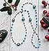 MGR MY GEMS ROCK! Hand Crafted Natural Gemstone Turquoise Color Baroque Turquoise Druzy and Hematite Wire Wrapped and Wire Twisted Long or Double Strand Station Necklace for Women or Men, 33