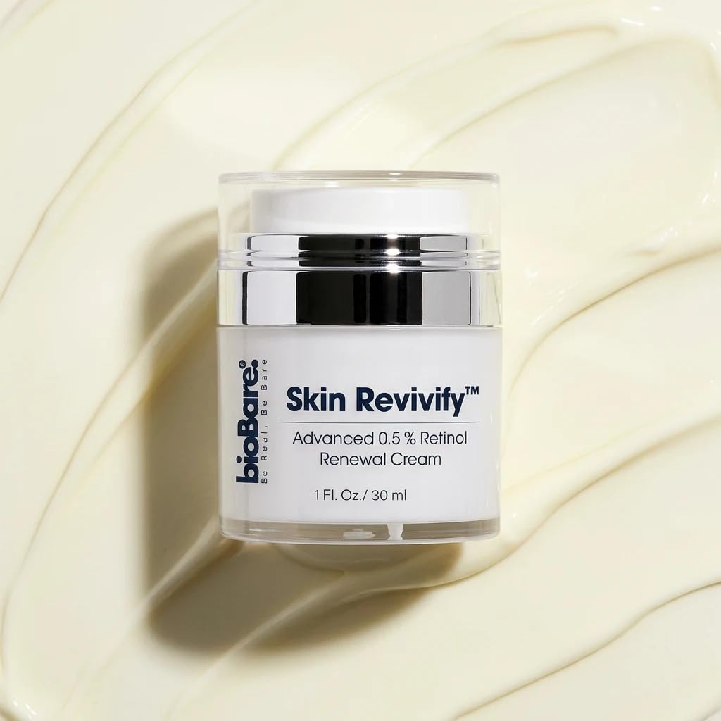 Skin Revivify Advanced 0.5% Retinol Renewal Cream Anti Aging Face Moisturizer for Wrinkles, Fine Lines, Texture & Firming with Hyaluronic Acid, Aloe, Chamomile & Botanical Oils