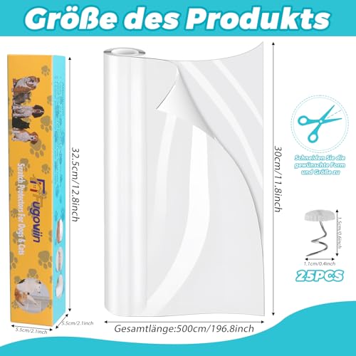 Kratzschutz Sofa Katze, Kratzfolie Katzen Selbstklebend 30cm x 5m, Anti Kratz Folie für Katzen und Hunde, Kratzschutzfolie Transparent für Möbel Couch Sofa Wand Tür Schutz