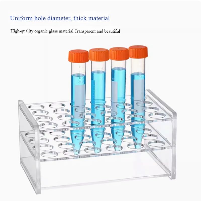 Gradilla for tubos centrífugos de plexiglás - Soporte for tubos de ensayo de un solo orificio for 1,5 ml a 100 ml - Capacidad de 8, 10, 18, 24 orificios -1 ud.(0.5ml 40 holes)