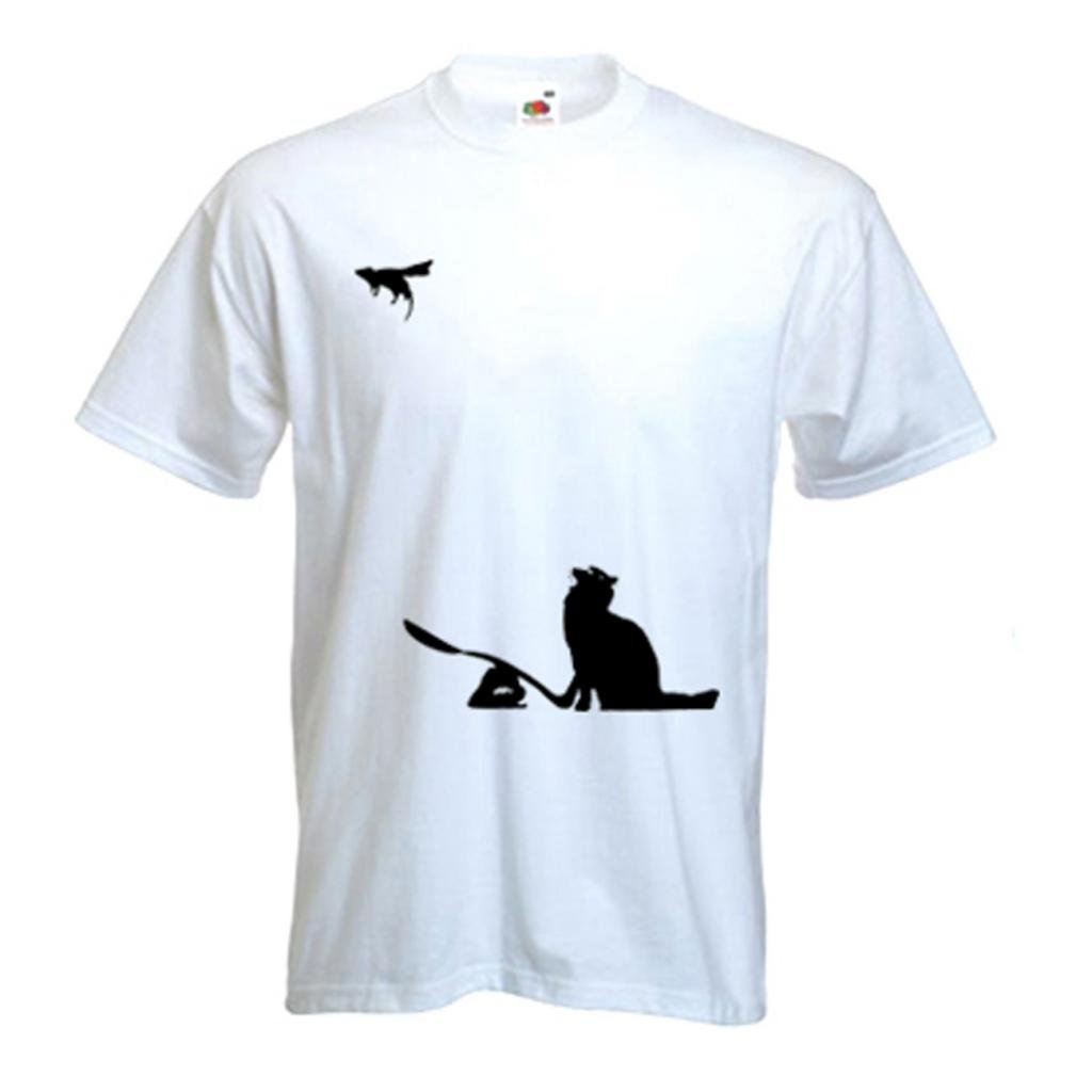 Banksy Cat & Mouse T-Shirt (Medium, White)