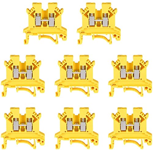 XYWHPGV Terminal Block DIN Rail UK2.5B 690V 32A Screw Connector 2.5mm2 Yellow 8 Pcs (347c9 cb6b6 91794 8c063 fc257 049a8