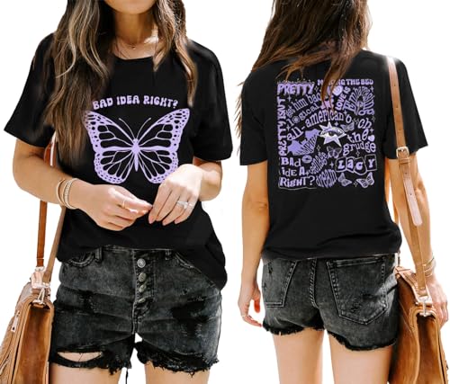 Bad Idea Right Shirts Women Vintage Album T Shirts Music Merch Tee Tops Concert Tour Shirts Funny Music Shirt2