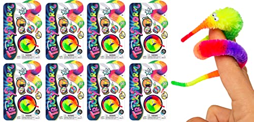 JA-RU Fuzzy Worms (8 Pack) Fidget Worm Toy for Kids 5219-8s