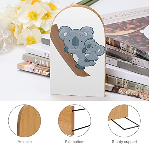 Cute Australia Koala Bear Decorative Bookends For Shelves Wooden Book Ends Organizer Print Bookend Supports Pair #TOP3