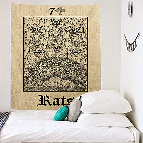 Tapisserie Murales, Astrologie Tarot Bohémien Poker Tapisserie Tenture Murale Rectangulaire Verticale, Les Rats D'Impression Pour Tissu De Décoration Salon Chambre À Coucher Cover