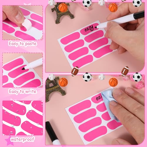 Tyqour Sports Eye Stickers for Kids, 160 Pairs Soccer Baseball Softball Stickers for Girls, Pink Face Stickers Under Eye for Party Game Sport Supplies Baseball Football Softball Fans On Game Day