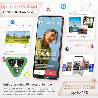 CUBOT A40 Smartphone Android 15, 6.88" 120Hz Telefono Cellulare, 12GB+256GB/1TB Cellulari e Smartphone, 48MP+16MP Telefoni, 5100mAh Batteria, 4G Dual SIM/NFC/Face ID/OTG/GPS/Doppio Altoparlante