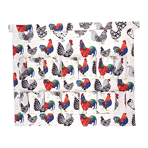 Haohon Delantal de granja a la para mujer con bolsillos, delantal para hombre, , recolección de pollo, Textiles para el Cocina Negros (Multicolor, One Size) Cover