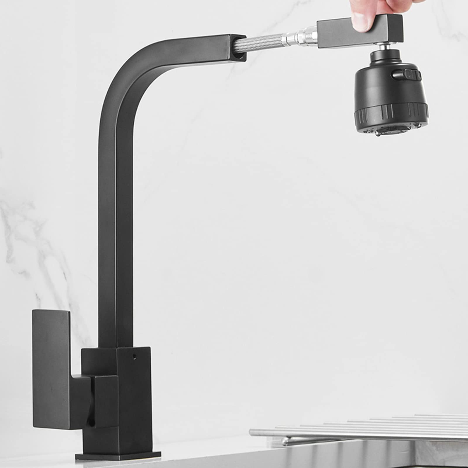 Robinet mitigeur d'évier de cuisine résistant au calcaire avec jet extractible
