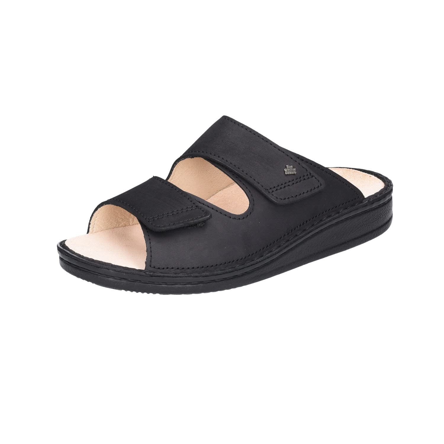 Finn Comfort Riad – Pantofole Unisex In Pelle Con Plantare Anatomico E Chiusura In Velcro