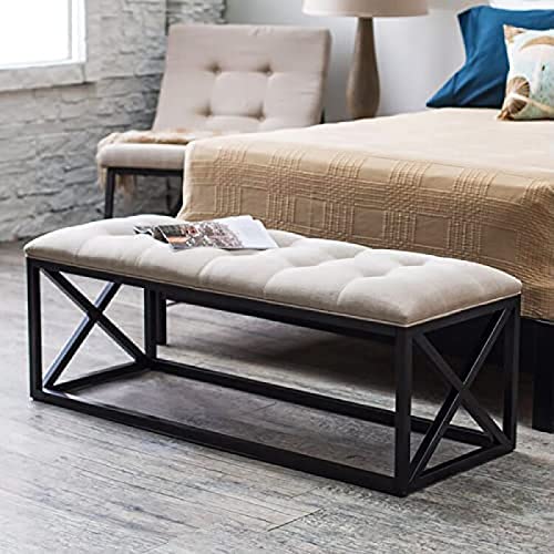 Moderno Banco De Extremo De Cama, Banco De Dormitorio Multifunción, Banco De Entrada, Banco De Zapatos, Banco De Comedor, Banco De Almacenamiento, Blanco Marfil, 80X35X45Cm (31X14X18pulgadas