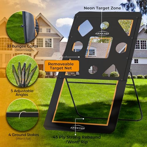 image for ArxEdge Lacrosse Rebounder for Backyard & Volleyball Rebounder with Bo