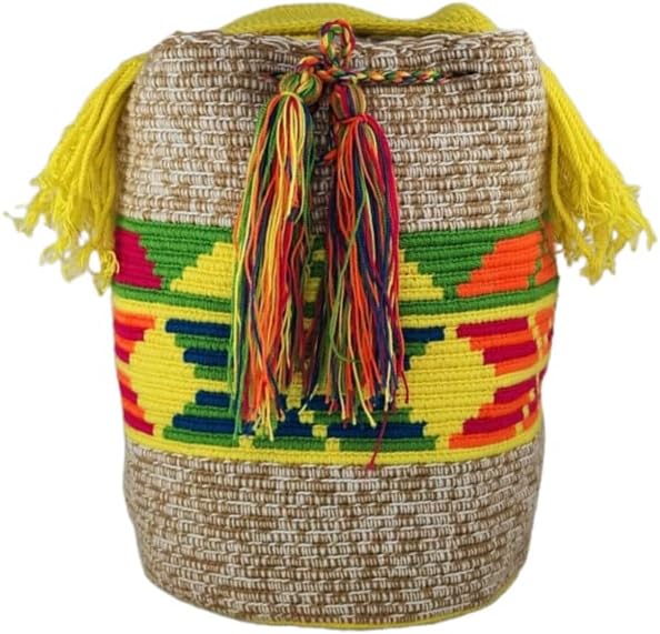 Miniatura 2 de Mochila Wayuu colombiana 100 % auténtica, hecha a mano, producto artesanal, bolsa de viaje cruzada de diseño único, estilos multicolor..,