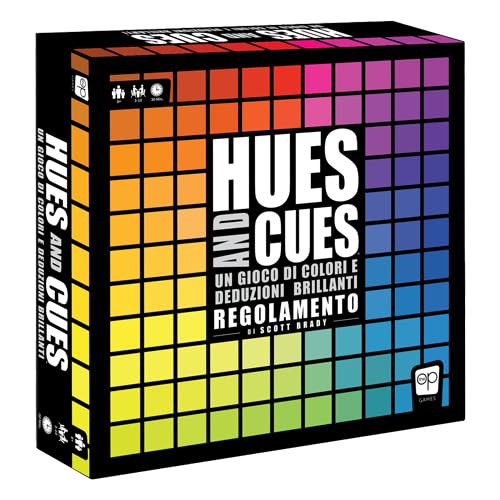 Asmodee Hues and Cues – Partyspiel mit Farben und Worten, lustig für Familien und große Gruppen, 3-10 Spieler, 8+ Jahre, 30 Minuten, italienische Ausgabe