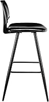 Vista 8 de Modern Bar Stools,27" Counter Height Bar Stools,Upholstered PU Leather Stools with Back,Sturdy Metal Legs for Bar, Kitchen Island,Pub,Set of 2,Black