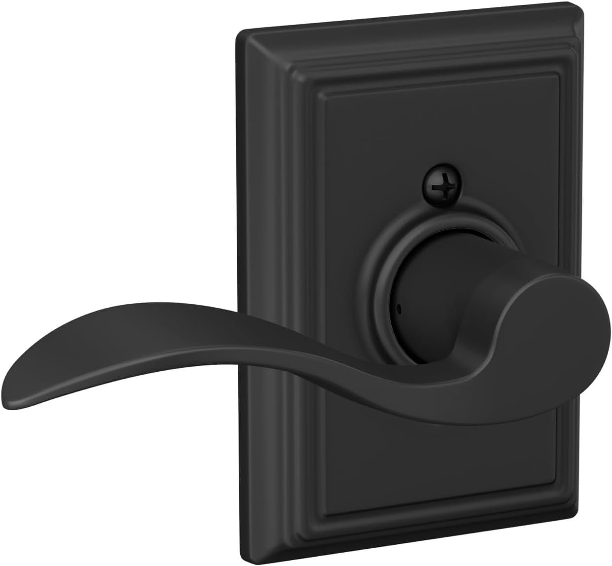 SCHLAGE Accent Lever with Addison Trim Non-Turning Lock in Matte Black - Right Handed - F170 Acc 622 ADD RH (Pack of 5)