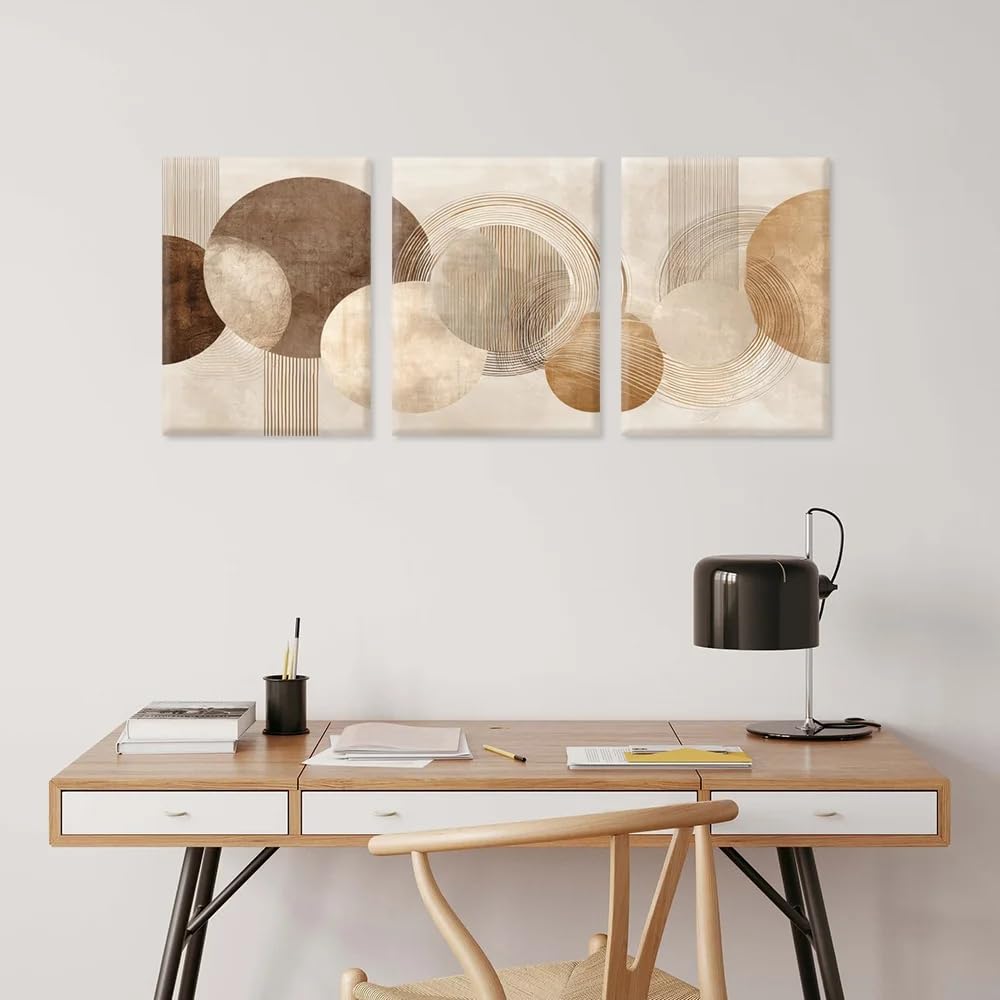 LTjiajuypd Canvas Wall Art Abstract Minimalist Prints Neutral Colors Geometric Pattern Artwork Decor Retro Posters(50x75cm-3Pcs)