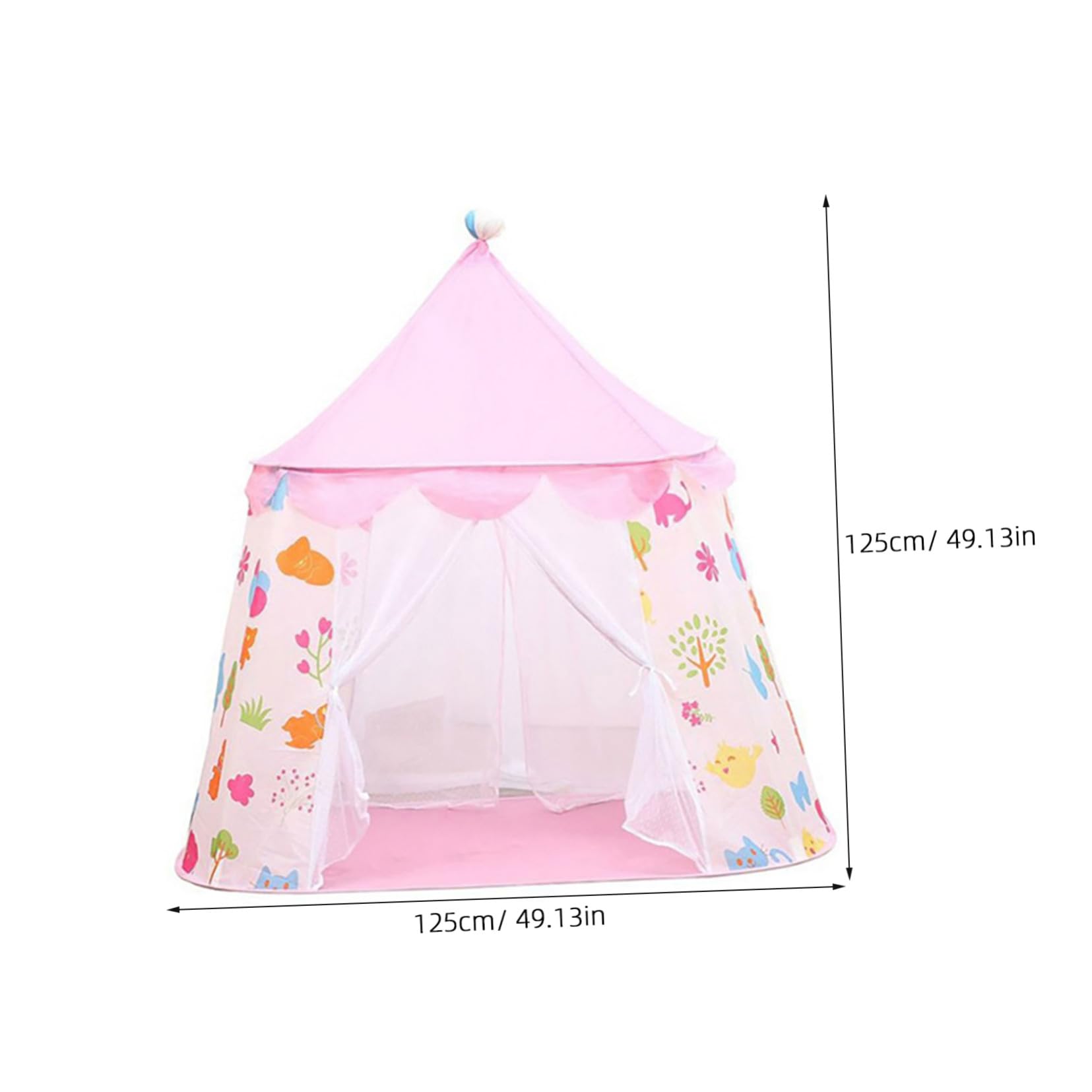 Tienda de Juegos de Tela Rosa para Niños, Casa Tipo Castillo