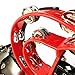 Drum Set Tambourine with Mounting Eye Bolt,Hi Hat tambourine(Black,Red) (10 double rows of jingles, Red)