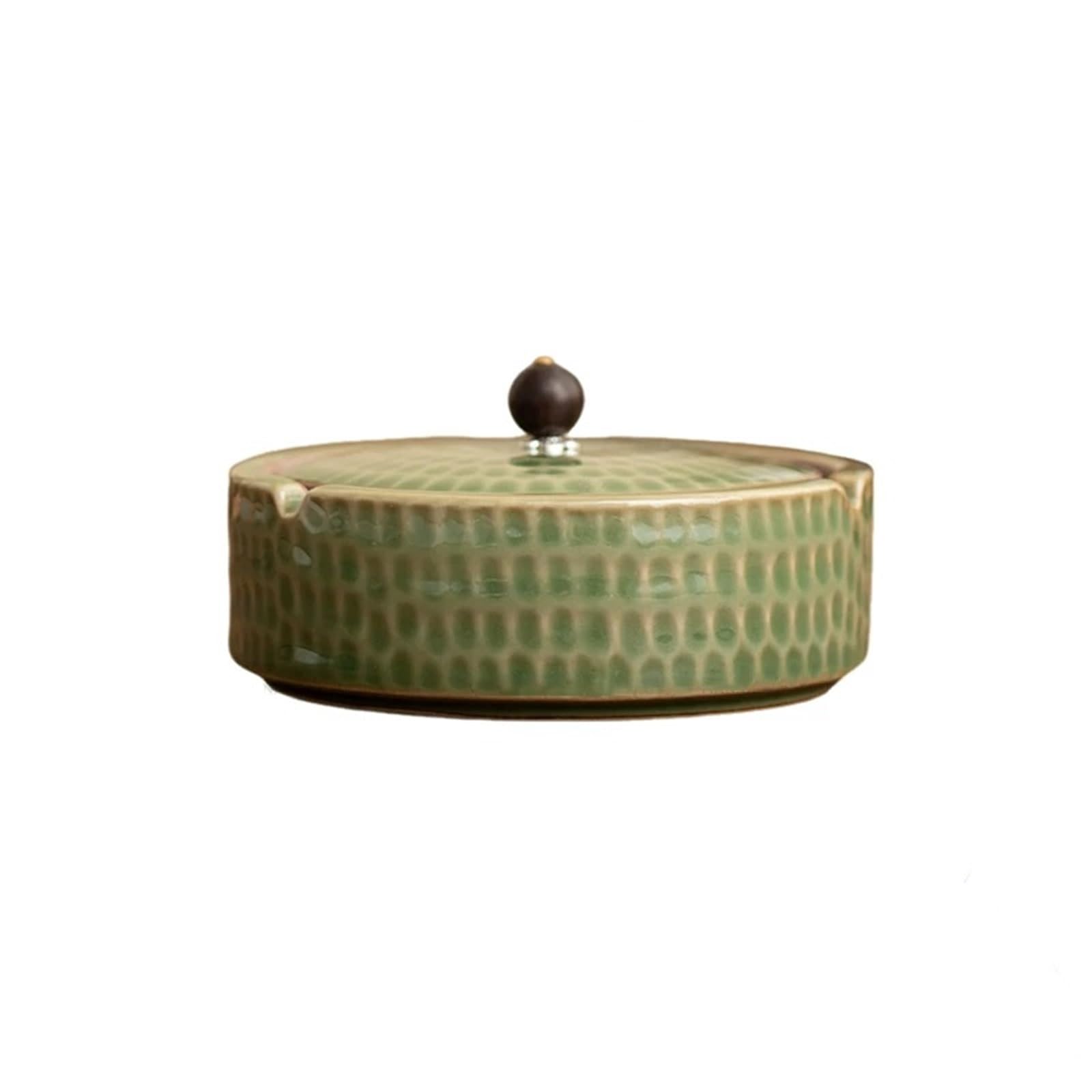 Cigarettes Ashtrays Ceramic Covered Ashtray for Office Hotel Decoration(Green)
